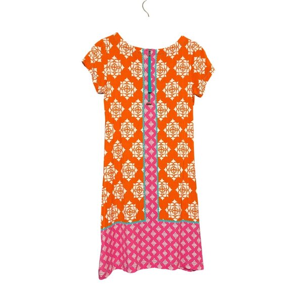 Hatley Floral Droplet Tropics T-Shirt Dress Orange Pink White Small NWT - Picture 10 of 11
